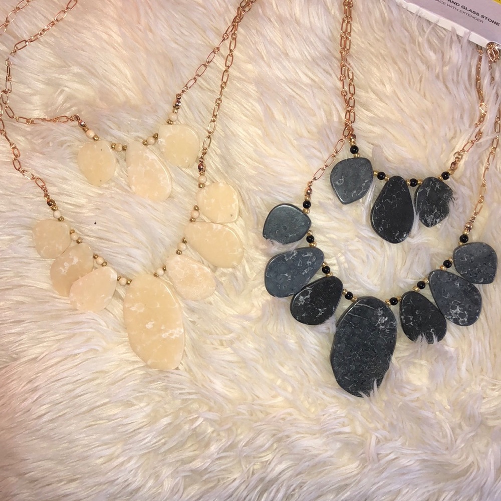 Mix Genuine & Glass Stone Necklace ✨